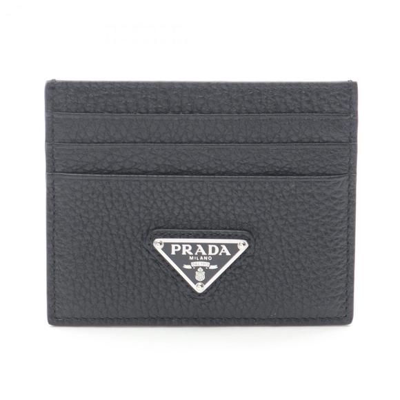 PRADA Black Leather Card Holder - Picture 1 of 6